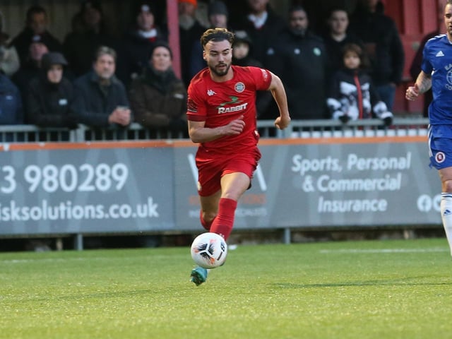 Action from Worthing FC's 3-2 win at home to Welling in the National League South