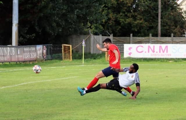 Action from Pagham v Eastbourne United in the FA Vase