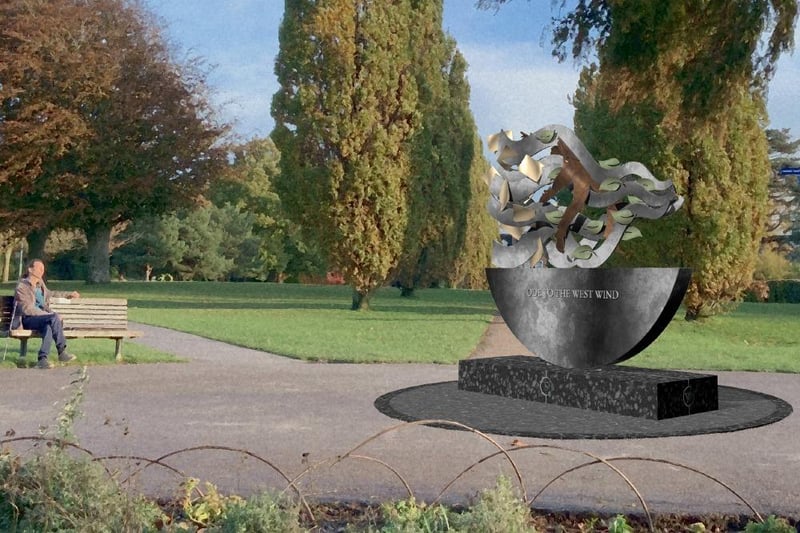 The Broadbent Studio – a memorial which celebrates Shelley’s poem ‘Ode to the West Wind’ featuring a metal sculpture which sees the energising autumn wind shaking up waves, clouds and leaves.