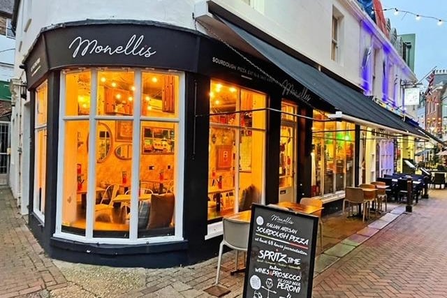 Monelli's in George Street, Hastings Old Town, is run by a couple from Puglia, in Southern Italy and offers freshly cooked artisan pizzas with a base made from sourdough, fermented in-house, for up to five days. It is listed as being in the top ten Hastings restaurants by TripAdvisor.