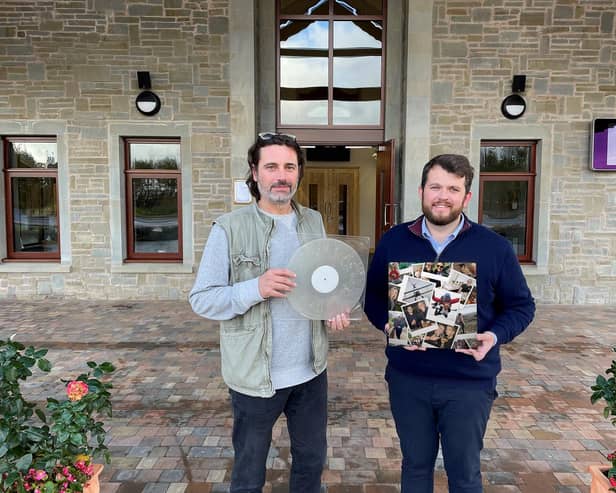Arun Crematorium can now offer bespoke vinyl records featuring recordings and images of a loved one. Pictured is Jason Leach (left) and Matthew Brook. Picture: Arun Crematorium