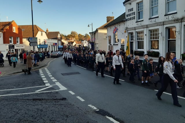 Crowds lined the streets in Storrington on November 13 to watch the Remembrance Sunday Parade