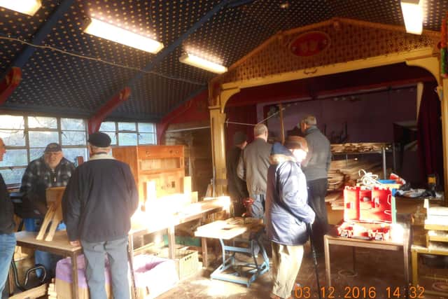 Internal photo of the Men’s Shed. The group provides a meeting room and workshops for its approximately 115 Members, mainly older men and women, who are in
danger of social isolation. It has received a grant from the Local Trust.