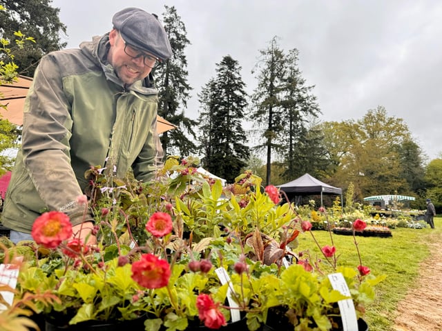 Steve Edney setting up before the fair