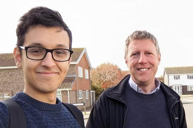 Freddie Hoareau (left), recently elected district councillor for Seaford Central. James MacCleary (right), parliamentary candidate for the Liberal Democrats in Lewes constituency.