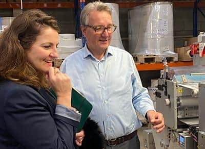 An Eastbourne printing and design service has been praised by the town’s MP Caroline Ansell during a recent tour by her. Picture: Caroline Ansell