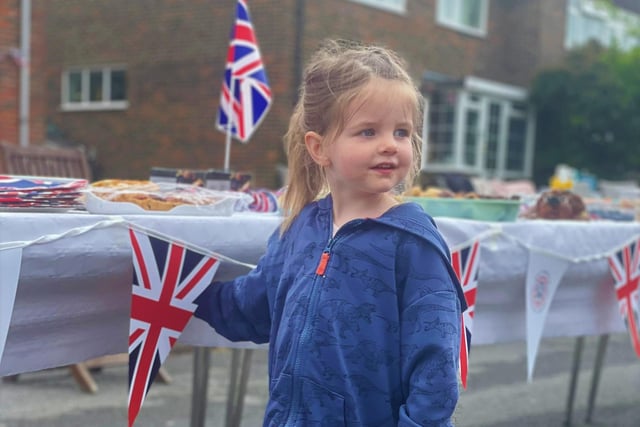 One of the young revellers at a street party in Farhalls Crescent, Horsham.
