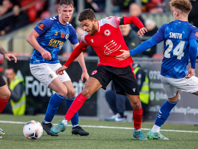 Action from Eastbourne Borough's 1-0 win over St Albans in National League South