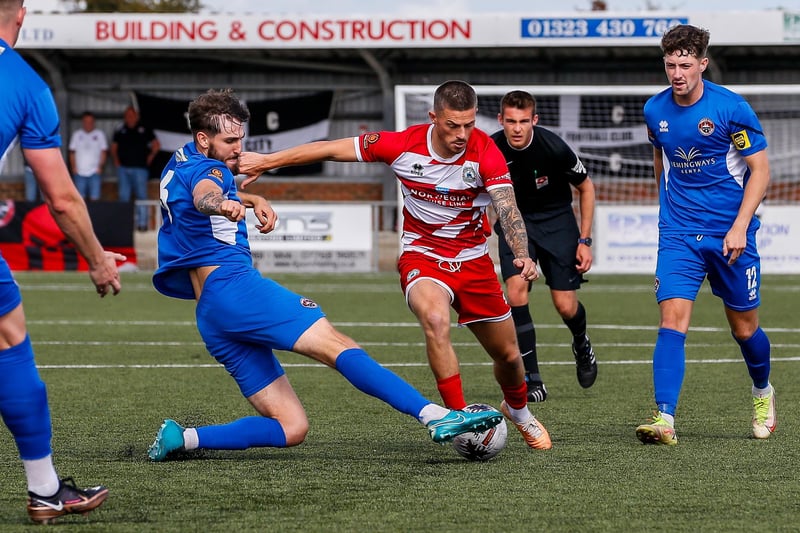 Action from Eastbourne Borough v Truro City in the National League South