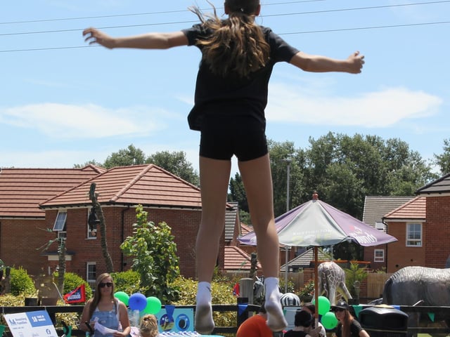 Fun on the bouncing pillows at the family play centre in Rustington