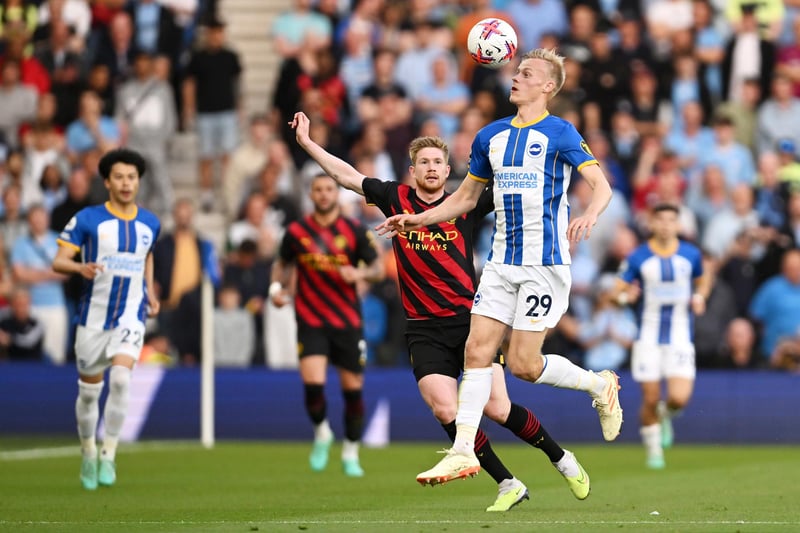 He hasn't had many opportunities this season but tasks don't get much tougher than keeping Erling Haaland quiet. The Dutchman held his own against the world class striker with some strong tackles and towering headers. He also managed to keep Alvarez quiet. Great performance. Did his best to stop Foden's shot after Haaland was unselfish but couldn't divert the ball away from the net. Booked.