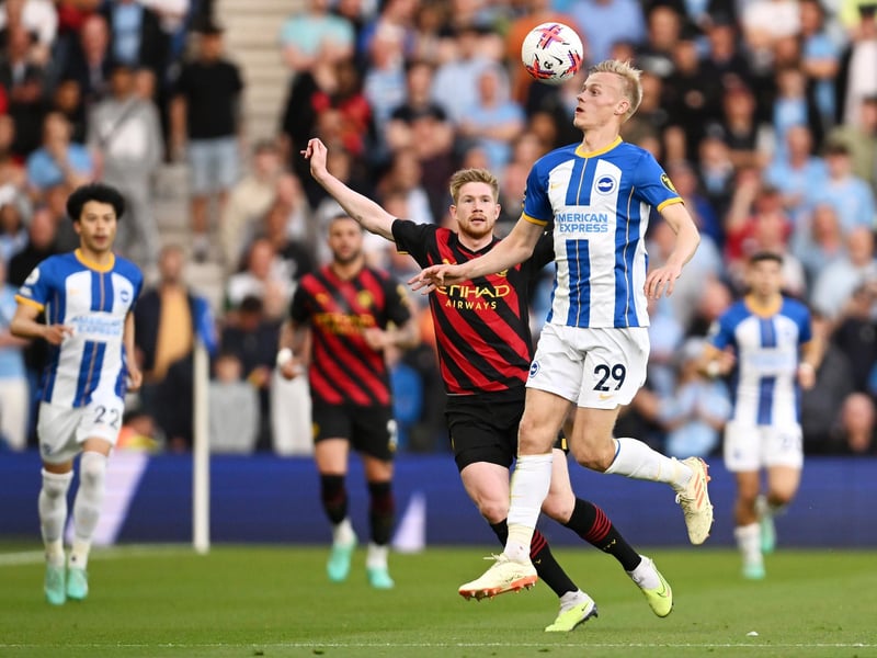 He hasn't had many opportunities this season but tasks don't get much tougher than keeping Erling Haaland quiet. The Dutchman held his own against the world class striker with some strong tackles and towering headers. He also managed to keep Alvarez quiet. Great performance. Did his best to stop Foden's shot after Haaland was unselfish but couldn't divert the ball away from the net. Booked.