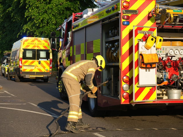 15 photos: smoke rising from West Sussex Cathedral and fire engines, ambulances and police on scene