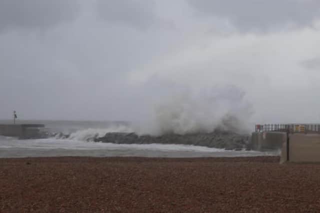 Stormy sea at Hastings. Pic by Kevin Boorman