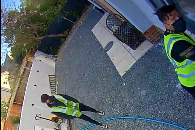 Police want to speak to the two men pictured following an ongoing investigation into a Southwick burglary