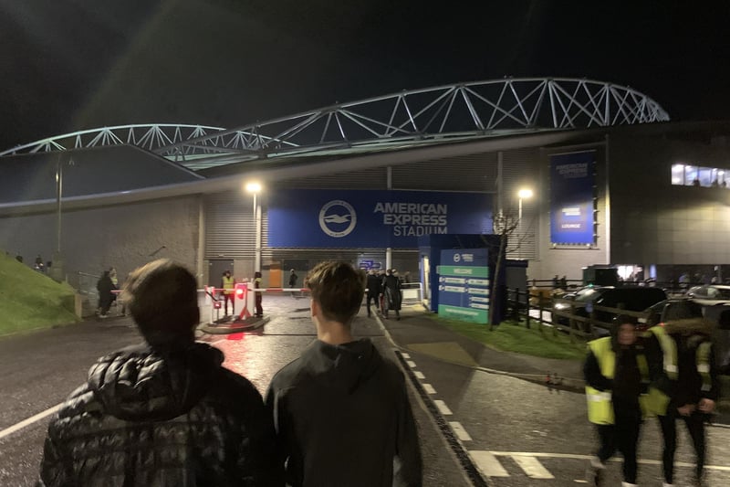 Fans making their way down to the stadium,