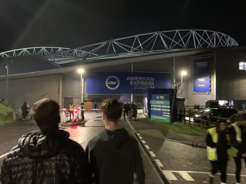 Fans making their way down to the stadium,