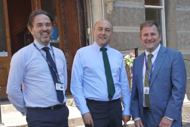 Arundel & South Downs MP Andrew Griffith visited Steyning Grammar School's site at The Towers in Upper Beeding