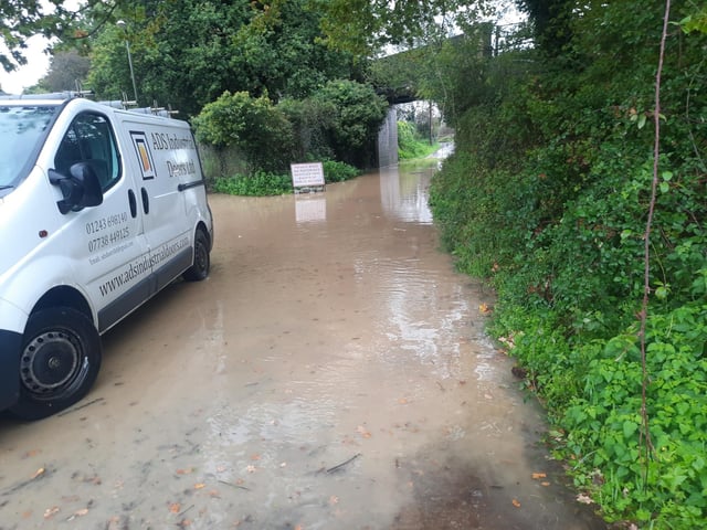 Flooding in Chichester: Pictures show parts of city submerged due to heavy rainfall