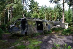 The old Chilean helicopter has been used by game players at Dogtag Airsoft at Holmbush Farm, Faygate, for the past decade. Photo contributed