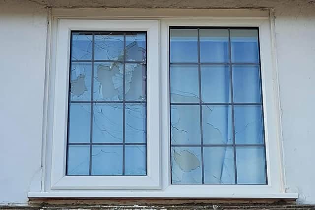 Damage caused to the windows of one property