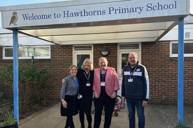 Wendy Lawson, Headteacher at Hawthorns with Cathy Williams, CEO of Schoolsworks Academy Trust, Karen Ashworth, Chair of the School Community Council and Norman Rose, Chair of the Board of Trustees at Schoolsworks. Picture: Hawthorns