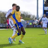 Will Wright in action against Mansfield Town on Saturday. Photo credit Chris & Jeanette Holloway / The Bigger Picture.media