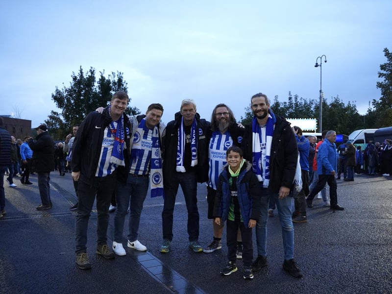 Brighton and Hove Albion fans at the Amex ahead of their first ever game in Europe. They are playing AEK Athens in the Europa League.