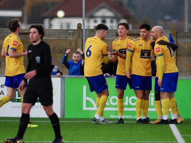 Action from Lancing's 3-1 win over Sevenoaks in the Isthmian south east division