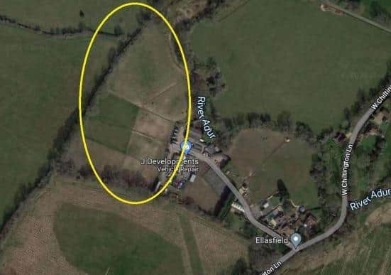 The area where it is proposed to build 12 gypsy pitches
