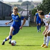 Action from the pre-season friendly between Peacehaven & TYelscombe FC and Lewes FC, July 2023