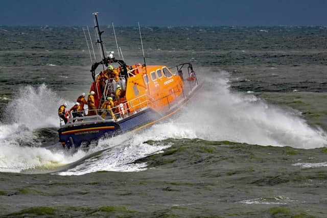 An action shot of the Eastbourne Lifeboat captured by a Battle Photographic Society member