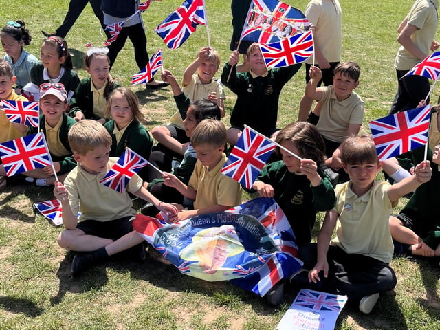 The school hosted a Jubilee celebration with cake and a visit from the Queen