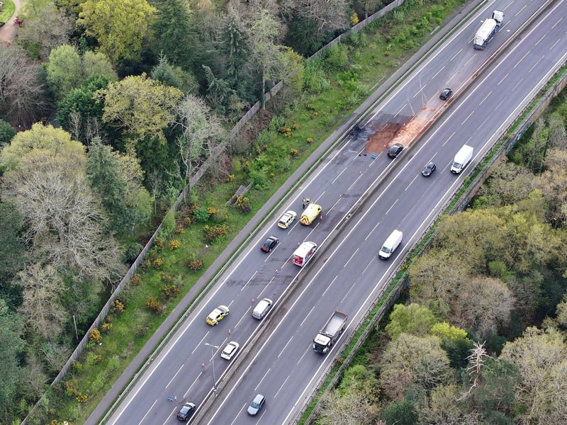 There were reports of a crash on the A23 at Handcross on Wednesday morning, April 17