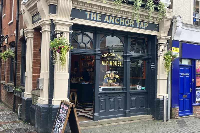 The Anchor Tap, East Street, Horsham: "Now free of tie, this popular pub continues to offer customers an eclectic choice of brews. The knowledgeable team behind the bar source interesting beers both local and from afar. There are three handpumps in use, plus a back bar dispensing 10 keg beers. The pub was originally the tap of the Anchor Hotel."