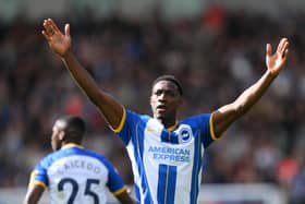 Danny Welbeck scored Brighton's second goal in the thrilling 3-3 draw against Brentford. (Photo by Justin Setterfield/Getty Images)