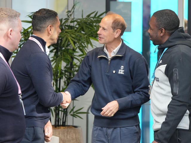 HRH the Duke of Edinburgh at Brighton and Hove Albion training ground in Lancing. Picture: Eddie Mitchell