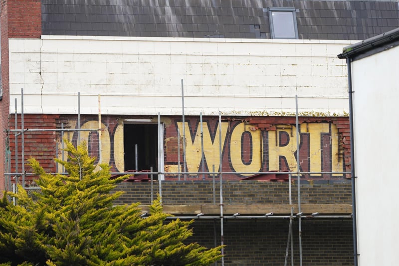 The old Woolworths sign has been uncovered during building works in Worthing