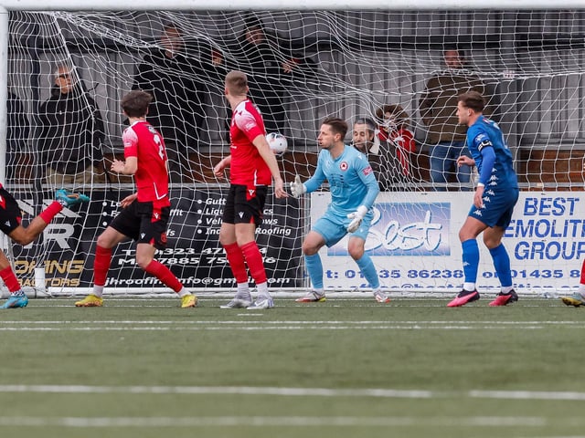 Action from Eastbourne Borough's 2-0 home loss to Worthing in National South