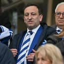 Brighton's chairman Tony Bloom takes his seat at the American Express Stadium