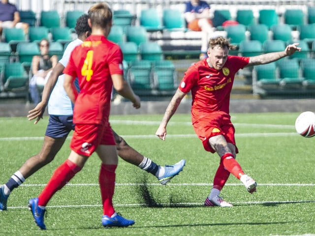 Newhaven FC take on Spelthorne Sports in the FA Cup