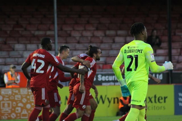 Crawley Town drew 2-2 with Portsmouth in the EFL Trophy before beating them 6-5 on penalties. Picture by Cory Pickford