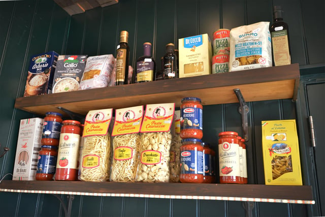 Dried pasta, oils and sauces