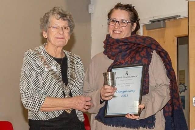 Councillor Cook with Community Award winner Tamzin Gray