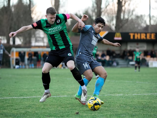 Action from Three Bridges' home clash with Burgess Hill Town in the Isthmian south east division