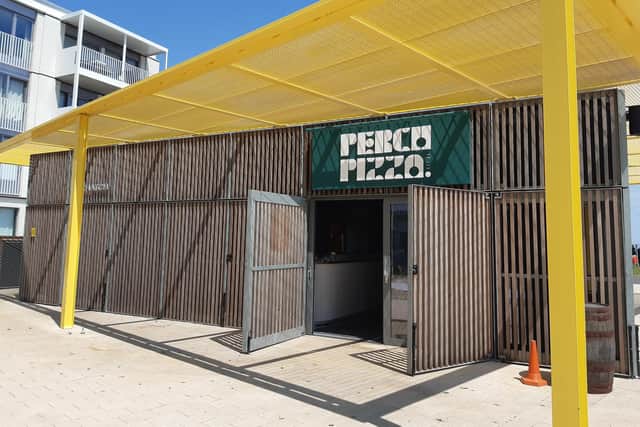The sign for Perch Pizza in Worthing has gone up