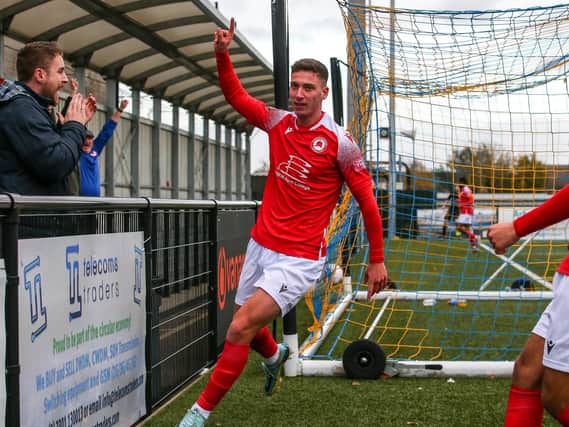 Eastbourne Borough on the goal trail at Slough - and they host Chippenham at Priory Lane this weekend | Picture: Lydia Redman