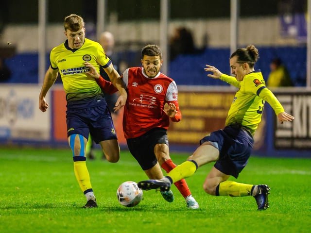 Action from Eastbourne Borough's draw at Farnborough
