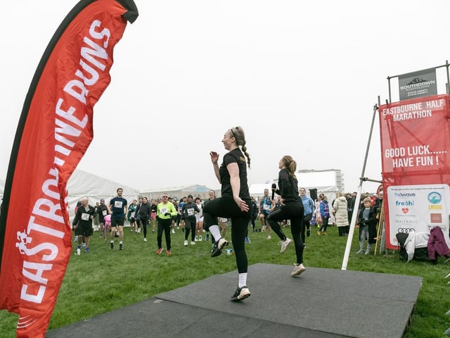 Medals, top 3s, sponsors and a variety from the course of this year's Eastbourne Half Marathon