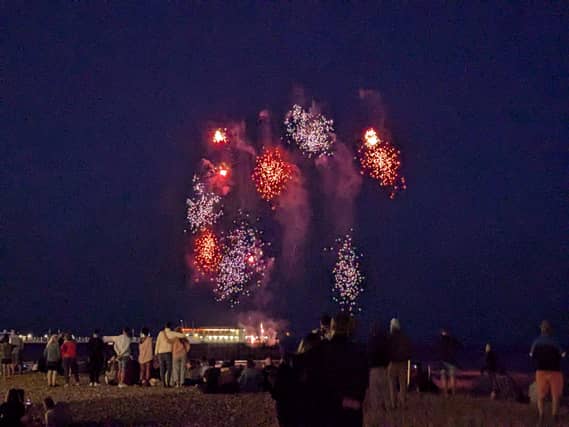 Worthing Lions Festival fireworks were launched from the end of Worthing Pier on July 27, 2024, to a crowd of hundreds on the beach and promenade